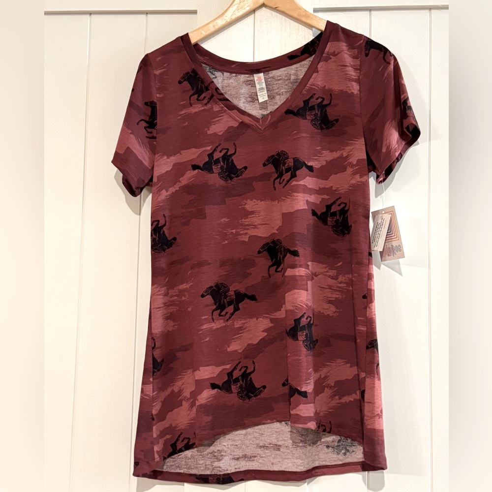 LulaRoe Christy T - Size M - Horse Print